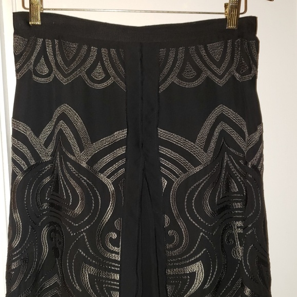 Magaschoni Collection Blk w/ Gold Stitching Skirt - Picture 1 of 7